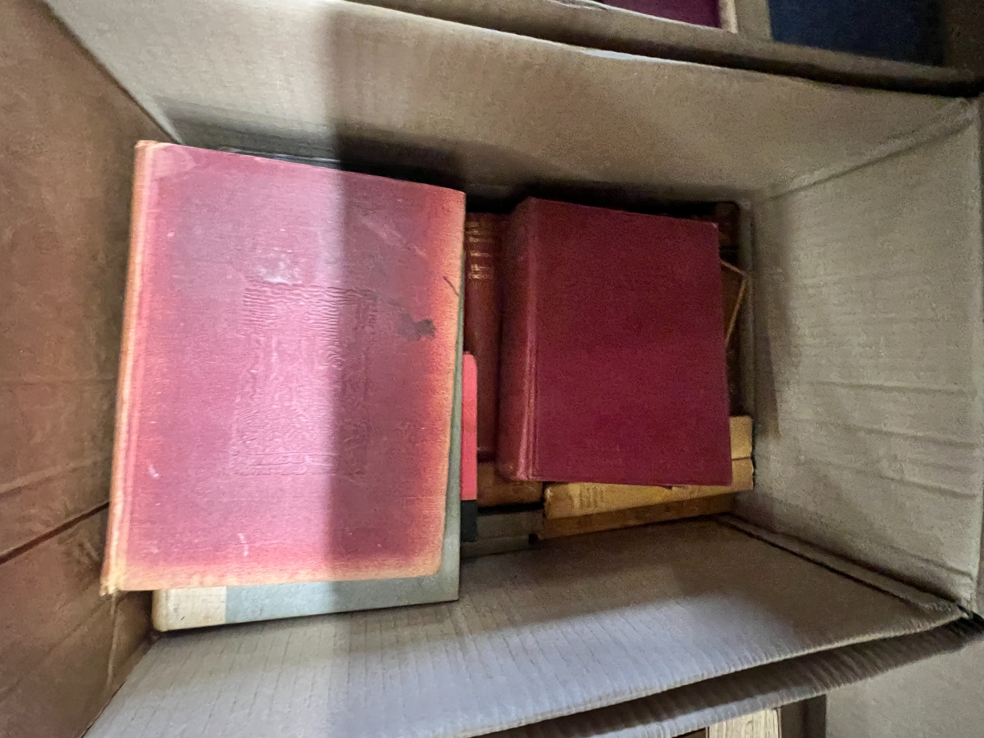 Six boxes of assorted books, reference, local history, etc.